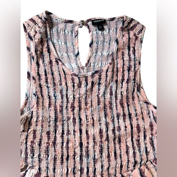 Torrid Rayon Twill Smocked Tiered Tank, Size 2X - Picture 7 of 7